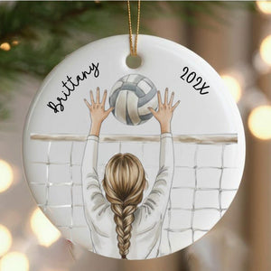 Personalized Volleyball Ornament for Volleyball Team, Custom Christmas Ornament for Volleyball Player, Girl Volleyball Team Gift for Coach