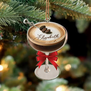 Personalized Espresso Martini Christmas Ornament, Espresso Martini Ornament, Holiday Ornament, Espresso Martini Gift, Cocktail Lover Gift