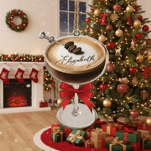Personalized Espresso Martini Christmas Ornament, Espresso Martini Ornament, Holiday Ornament, Espresso Martini Gift, Cocktail Lover Gift