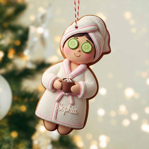 Custom Spa Girl Gingerbread Ornament, Custom Cosmetics Ornament Christmas Decor, Beauty Gift, Gift For Her