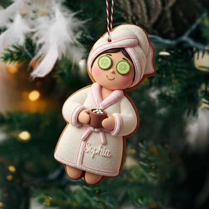 Custom Spa Girl Gingerbread Ornament, Custom Cosmetics Ornament Christmas Decor, Beauty Gift, Gift For Her
