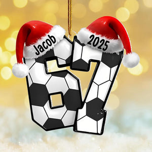 Custom Name 67 Sport Acrylic Ornament, Soccer Baseball Volleyball Basketball Ornament, Six Seven Ornament Gen Alpha Humor, 67 Meme Ornament