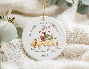 Grandma s Little Blessings Ornament, Personalized Grandkids Ornament 2026, Custom Goose Ornament, Christmas Gift for Nana