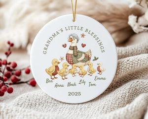 Grandma s Little Blessings Ornament, Personalized Grandkids Ornament 2026, Custom Goose Ornament, Christmas Gift for Nana