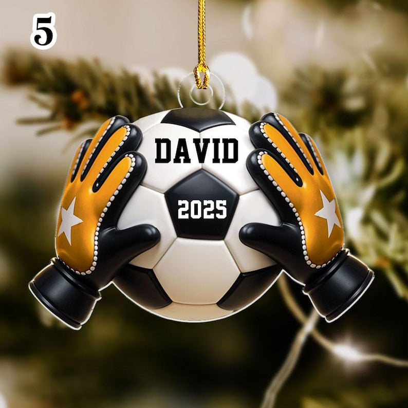 Goal Keeper Christmas Ornament, Custom Soccer Ornament, Sport Christmas Ornament, Personalized Soccer Ornament, Soccer Gift,Goal Keeper Gift