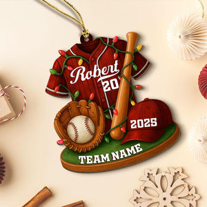 Baseball Ornament, Personalized 2D Flat Baseball Uniform Acrylic Christmas Ornament, Custom Baseball Player Ornament, Baseball Team Gift