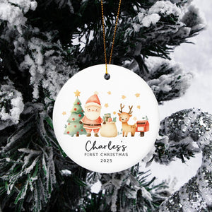 My First Christmas Bauble, Custom Baby 1st Christmas Ornament 2025, Ceramic Christmas Keepsake, New Baby Christmas Gift, New Mother Gift