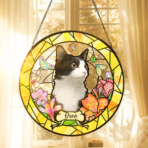 Custom Pet Portrait Stained Glass , Personalized Dog Portrait from Photo, Handmade Pet Keepsake, Pet Loss Gifts, Dog Memorial, Home Decor