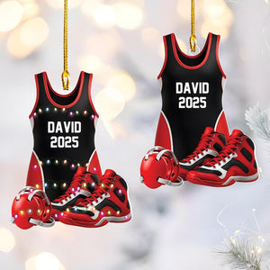 Custom Wrestling Ornament, Personalized Wrestling Ornament, Gym Trainer Gift ,Singlet Ornament,Boys Wrestling Ornament,Sport Xmas Tree Decor