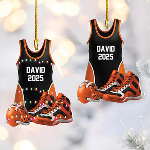 Custom Wrestling Ornament, Personalized Wrestling Ornament, Gym Trainer Gift ,Singlet Ornament,Boys Wrestling Ornament,Sport Xmas Tree Decor