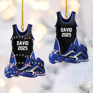 Custom Wrestling Ornament, Personalized Wrestling Ornament, Gym Trainer Gift ,Singlet Ornament,Boys Wrestling Ornament,Sport Xmas Tree Decor