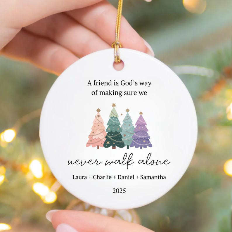 Personalized Best Friends Ornament, Custom Besties Ornament, Friendship Ornament, BFF Christmas Tree Keepsake, Christmas Gift for Friends