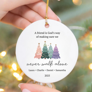 Personalized Best Friends Ornament, Custom Besties Ornament, Friendship Ornament, BFF Christmas Tree Keepsake, Christmas Gift for Friends