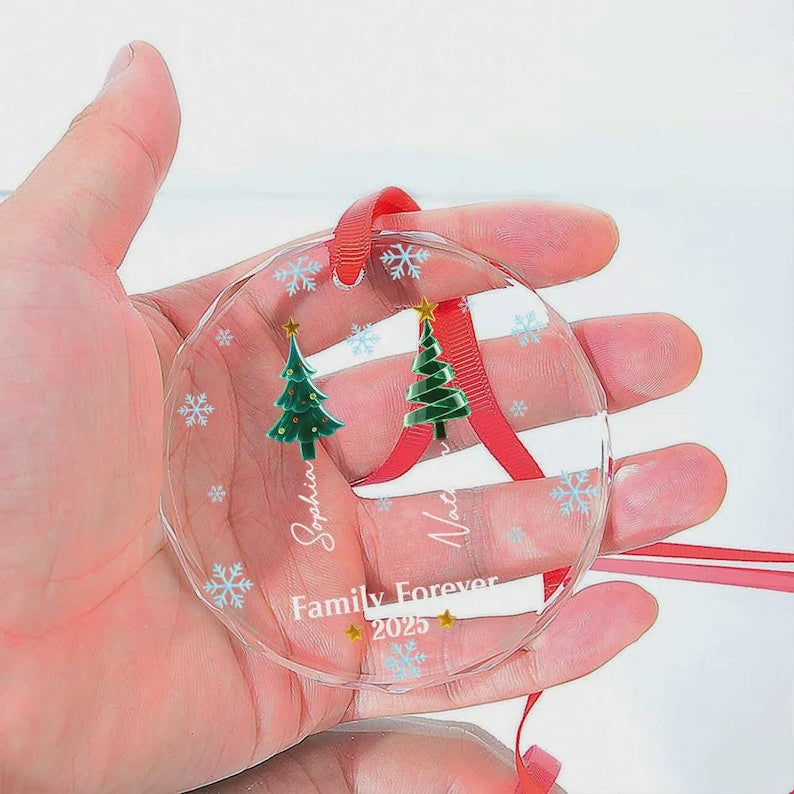 Personalized Friends Forever Glass Ornament, Best Friend Christmas Gift, Friendship Tree Decoration, Holiday Keepsake For Her, Xmas Gifts