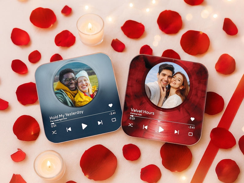 Custom Music Fridge Magnets Personalized Song Magnets That Can Plays Music Anniversary Gifts Valentine's Day Gifts For Her, Photo Magnets