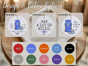 Personalized Cross Country Ornament, Custom Running Keepsake, Ran a lot of Miles Ornament, Gift for Marathon Runner, Track Senior Night Gift