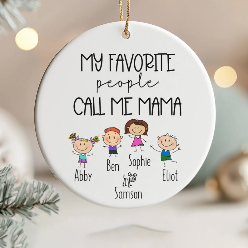 Mama Ornament With Kids Names, Personalized Mama Ornament, Mama Gift From Children, Mama Gift From Kids, Mom Mommy Mother's Day Keepsake