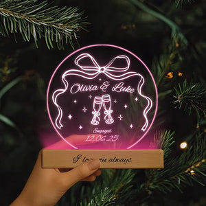 Personalized Engagement LED Night Light | Custom Couple Gift, christmas gift
