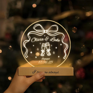Personalized Engagement LED Night Light | Custom Couple Gift, christmas gift
