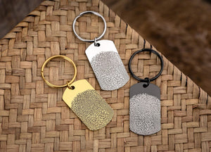 Custom Engraved Fingerprint & Handwriting Keychain - Memorial Grief Jewelry - Personalized Loss of Mother or Father Keepsake Gift