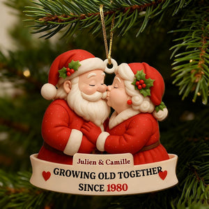 Personalized Couple Christmas Ornament, Growing Old Together Ornament, Xmas Ornament for Partners, New Couple Keepsake, Gift For Couples
