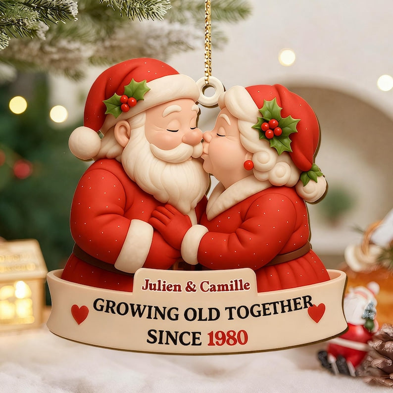 Personalized Couple Christmas Ornament, Growing Old Together Ornament, Xmas Ornament for Partners, New Couple Keepsake, Gift For Couples