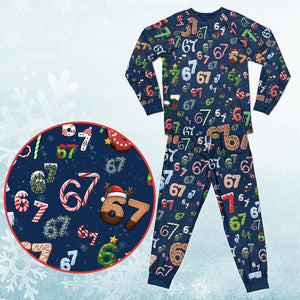 6 7 Meme Christmas Pajama Set, Holiday Family Matching PJs