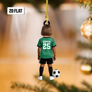 Personalized Kid Soccer Player 2D Flat Ornament, Custom Name Number Soccer Ornament, Soccer Keepsake, Soccer Uniform Ornament, Gift for Kids