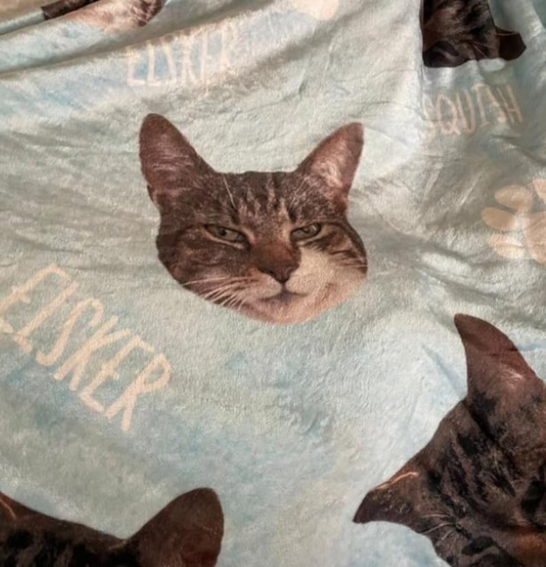 Personalized Cat Blanket, Cat Lover Gift, Custom Photo Blanket, Pet Photo Blanket, Photo Blanket Customized, Cat Dad Gift, Cat Mom Gift