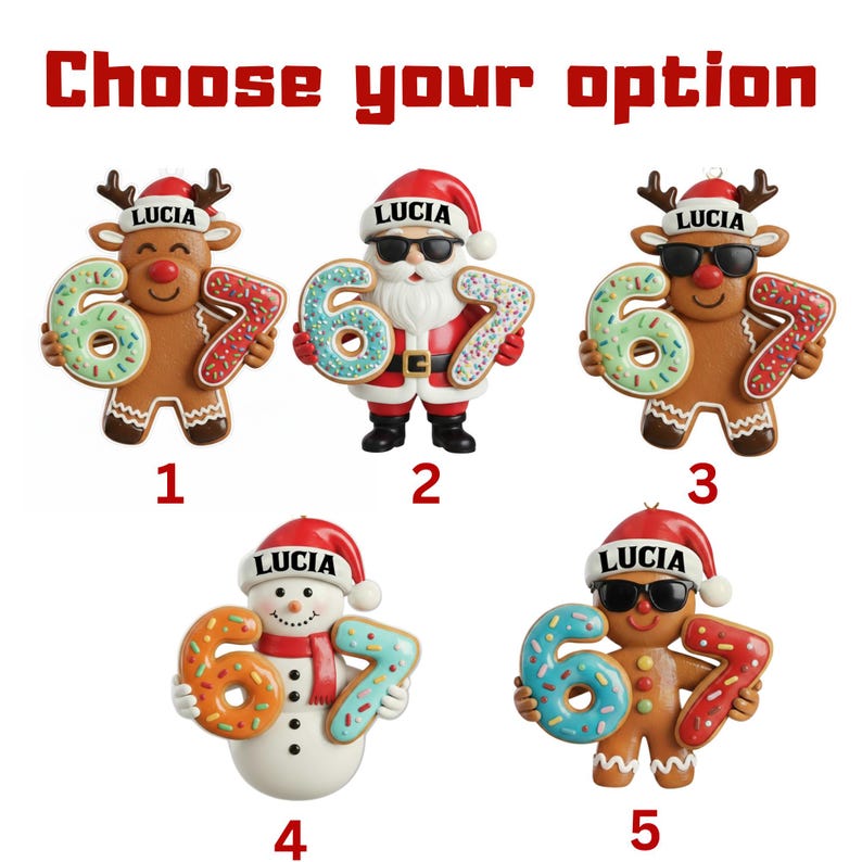 Gingerbread Six Seven Ornament Gen Alpha 67 Christmas Ornament for Kids & Teens