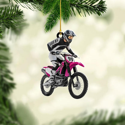 Personalized Dirt Bike Ornament: Custom Motocross Ornament, Motorcycle Ornament, Bike Christmas Ornament, Gift for Racing Lover, Rider Gift