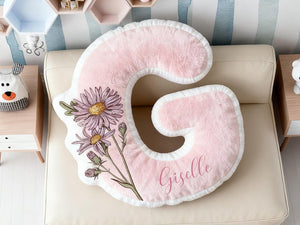Personalized Birth Flower Letter Pillow,Initial Birth Flower Pillow,Floral Pillow,Birthday Gift for Her,Gift For Mom/Bridesmaid,Wedding Gift