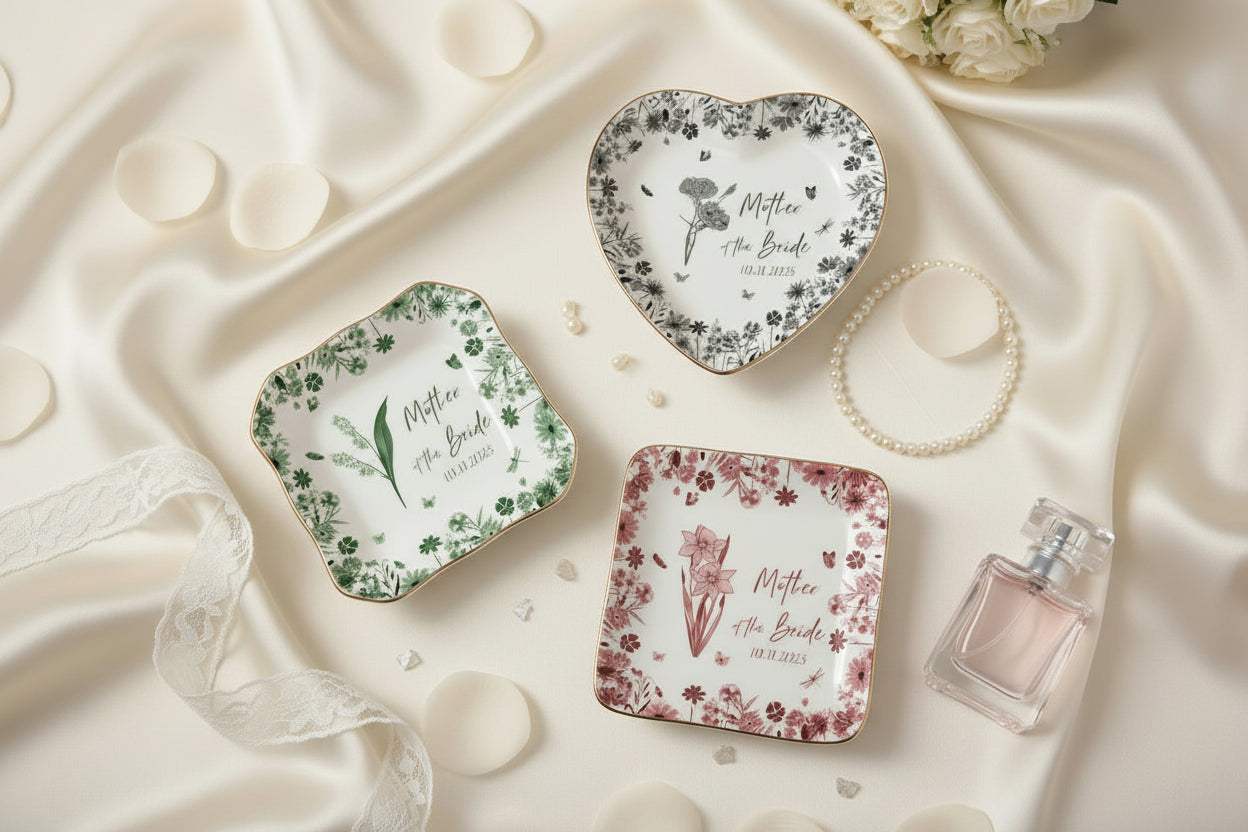 Personalized Ring Dish, Mother of the Bride/Groom Trinket Dish, Toile De Jouy Gift For Mother, Gift for Mom, Gift from Daughter