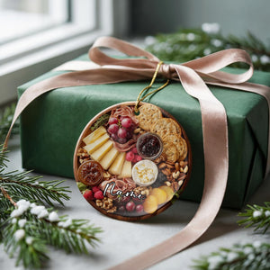 Charcuterie Ornament, Wine Ornament, Hostess Gift, White Elephant or Ornament Exchange for Foodies, Cheese Lover