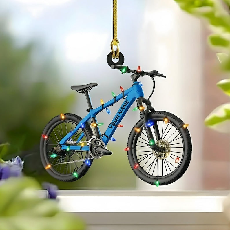 Personalized Bicycle Ornament 2D Ornament, Mountain Biking Ornament, Biking Lover Christmas Gift, Sport Lover Ornament, Boy Christmas Gift