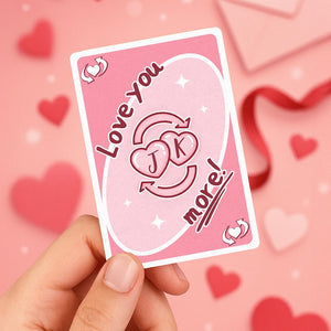 Reverse Love Card I Love You More Personalized Couple Name Card,Anniversary Gift for Him/Her, Funny Wedding Anniversary Gift for Husband