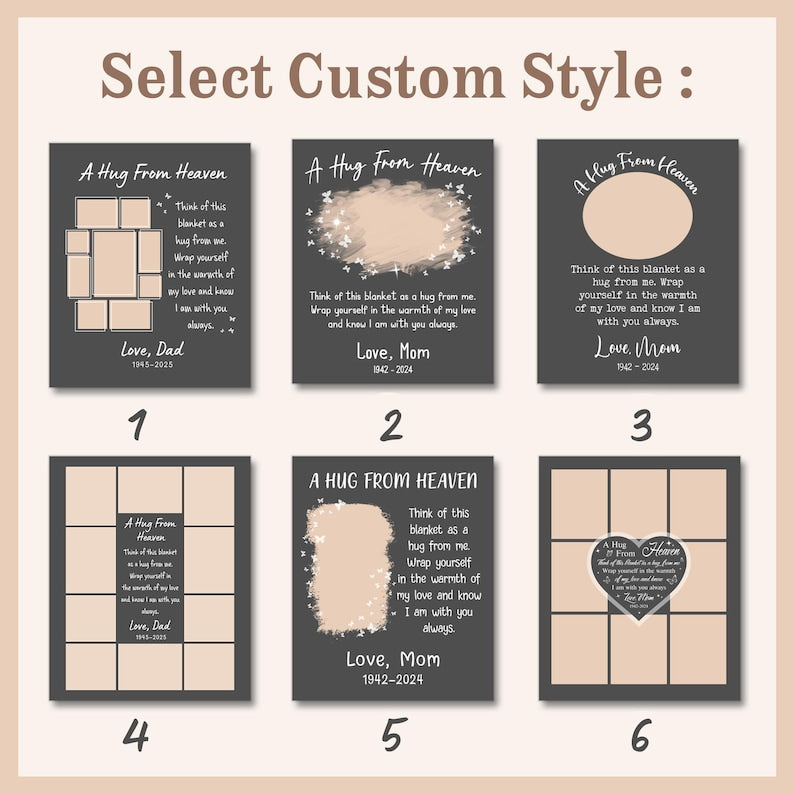 Personalized Photo Memorial Blanket, A Hug From Heaven Gift, Memory Blanket With Pictures, Remembrance Blanket, In Loving Memory Blanket