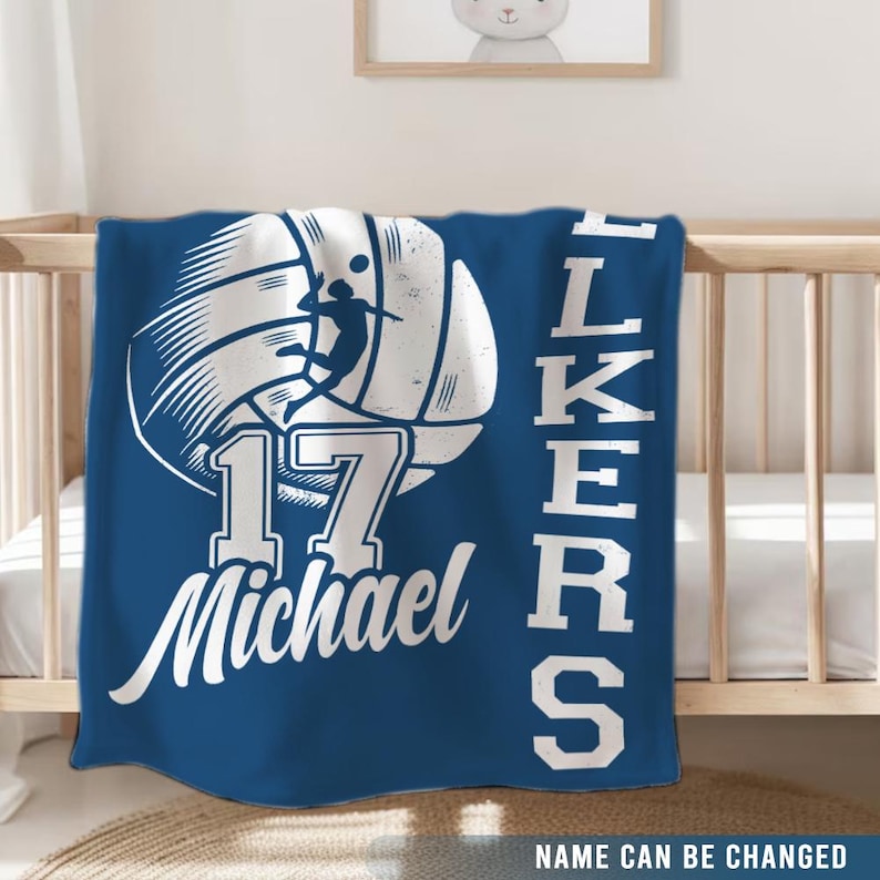 Personalized Volleyball Team Blanket: Custom Senior Gift, Senior 2025 Sports blanket, Volleyball Team Blanket with Name and Number