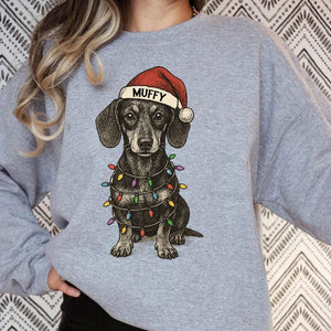 Personalized Pet Portrait Shirt, Custom Pet Christmas T-Shirt with Photo & Name, Custom Dog Cat Graphic Tee, Pet Lover Gift