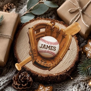 Custom Baseball Ornament, Baseball Player Gift, Baseball Keepsake, Baseball Team Gift,Baseball Lovers Gift,Sport Ornament,Baseball Christmas