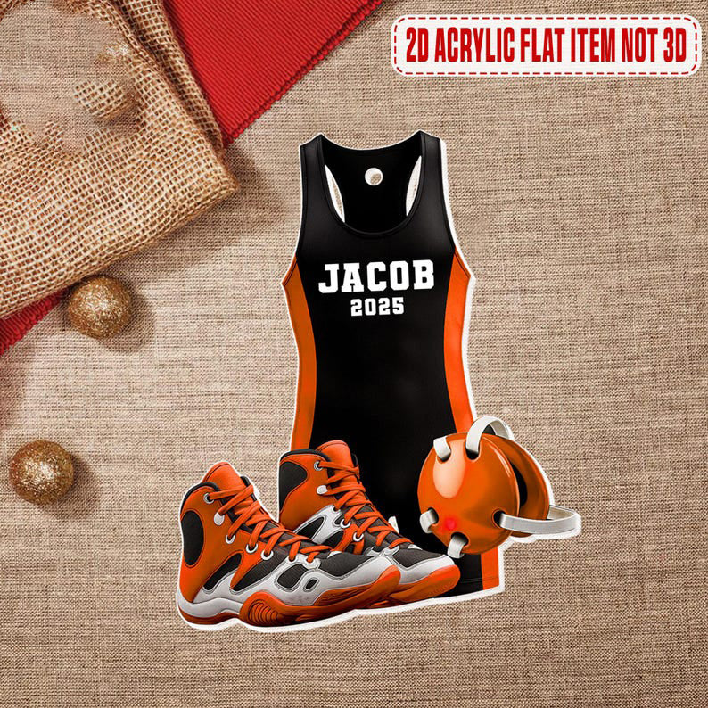 Wrestling Ornament,Wrestler Gift,Wrestling Shaped Ornament,Wrestling Lovers Gift,Sports Ornament,Singlet Ornament,Boys Wrestling,Gym Trainer