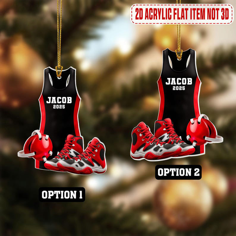 Wrestling Ornament,Wrestler Gift,Wrestling Shaped Ornament,Wrestling Lovers Gift,Sports Ornament,Singlet Ornament,Boys Wrestling,Gym Trainer
