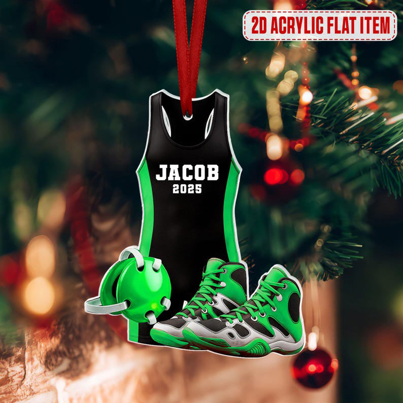 Wrestling Ornament,Wrestler Gift,Wrestling Shaped Ornament,Wrestling Lovers Gift,Sports Ornament,Singlet Ornament,Boys Wrestling,Gym Trainer