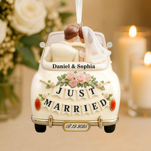 Personalized Our First Christmas Married Ornament: 1st Christmas As Mr & Mrs Keepsake, Just Married Couple Gift