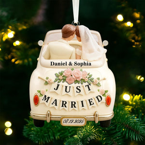 Personalized Our First Christmas Married Ornament: 1st Christmas As Mr & Mrs Keepsake, Just Married Couple Gift