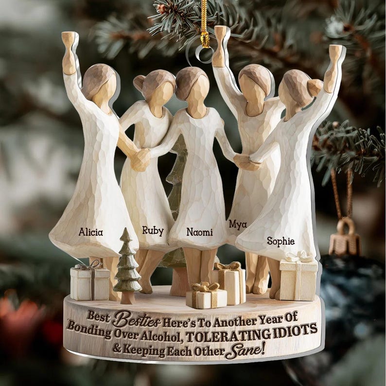 We'll Be Friends Until We're Old And Senile - Personalized 1-Layer Acrylic Ornament, Home Decor Gift for Friends, Friendship Ornament