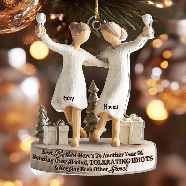 We'll Be Friends Until We're Old And Senile - Personalized 1-Layer Acrylic Ornament, Home Decor Gift for Friends, Friendship Ornament