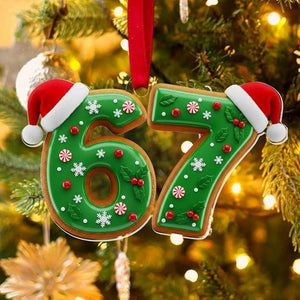 67 Acrylic Ornament, Ornament, Slang Christmas, Funny Teen Grandkid Ornament, Gen Alpha Christmas, 67 Ornament: Gen Z Slang Teen Keepsake