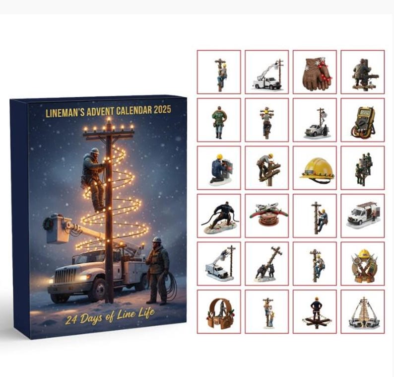 Lineman Christmas Advent Calendar 2025 Personalized Gifts For Lineman Christmas Advent Calendar Blind Box