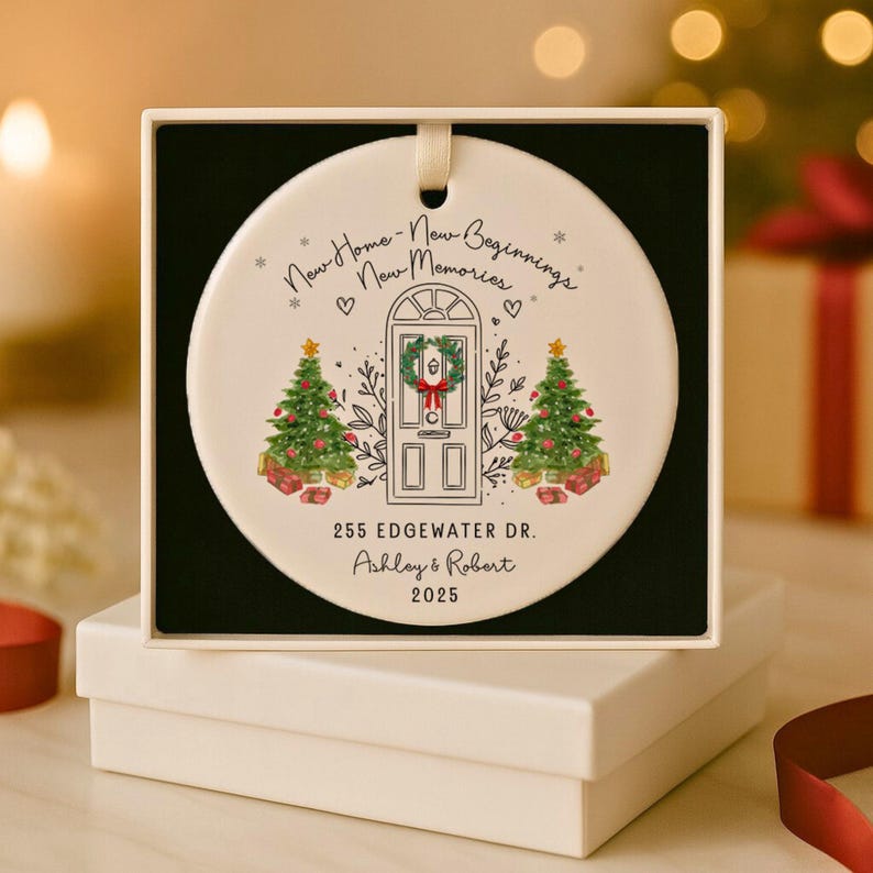 New Home Ornament, Housewarming Gift, Personalized First Home Ornament, Our First Christmas New House, New homeowner gift